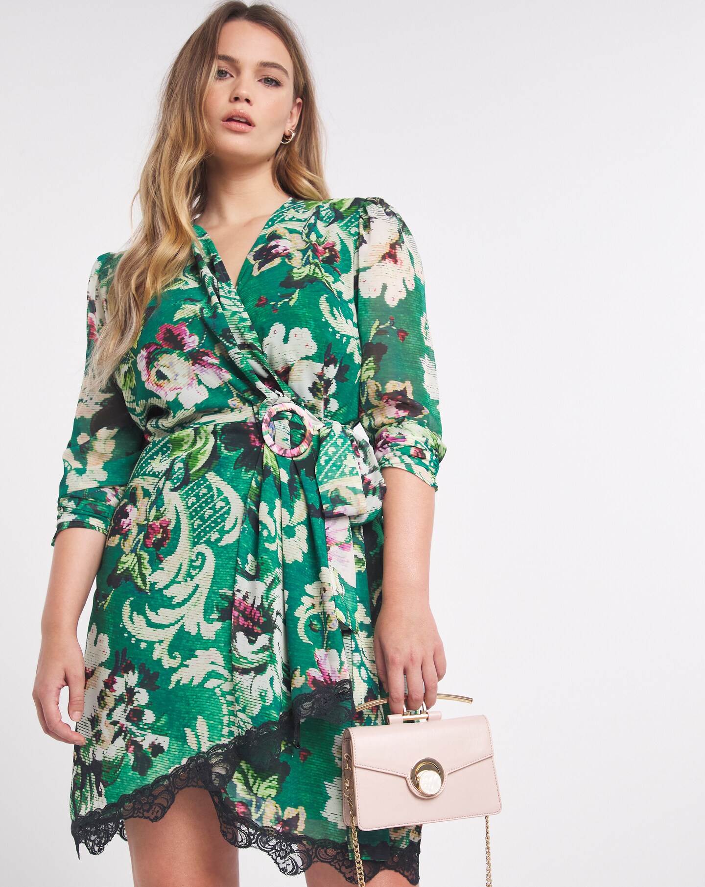 hope and ivy green wrap dress