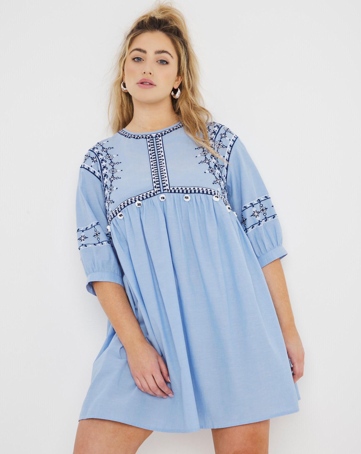 chambray smock dress
