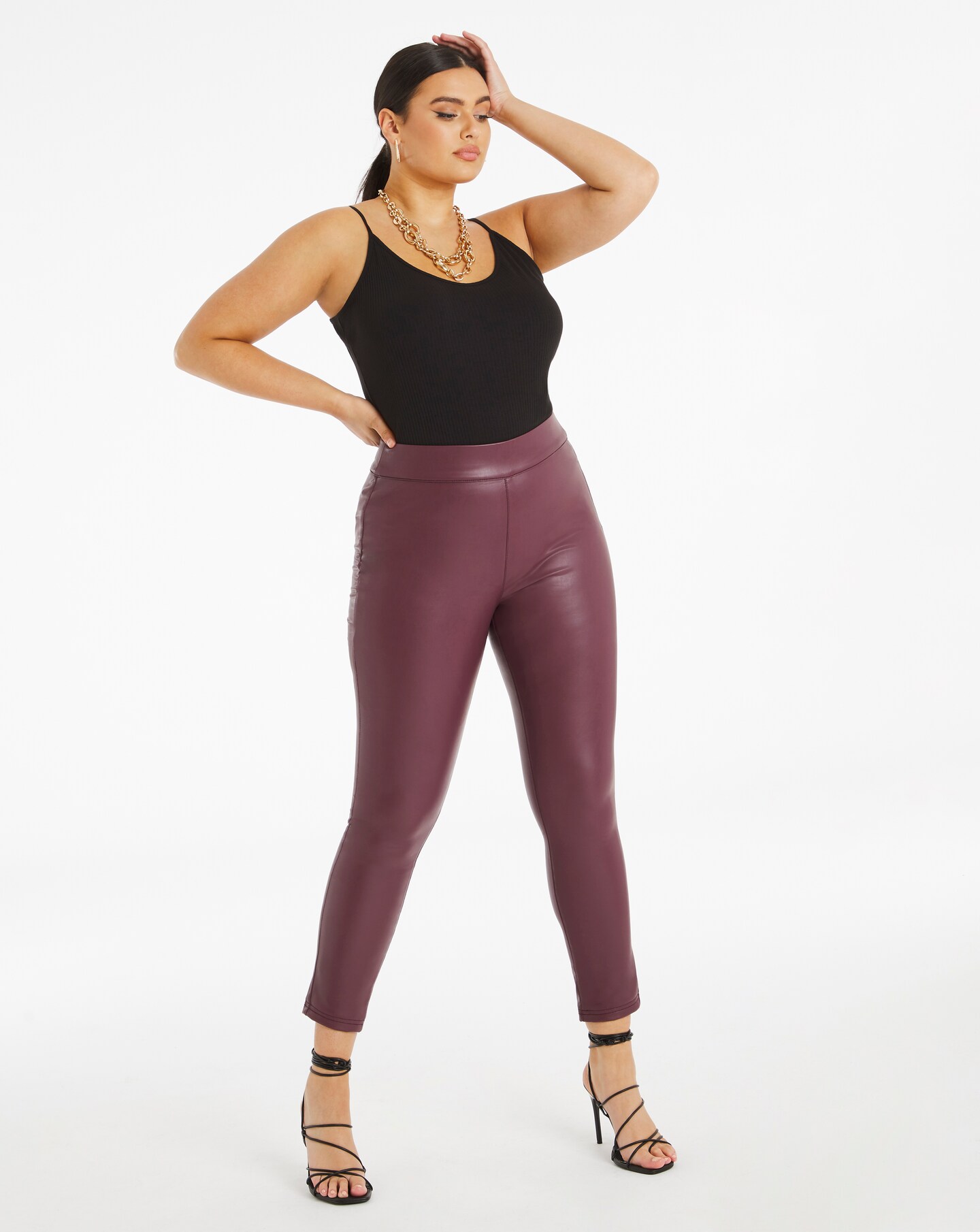 High Waist Faux Leather PU Leggings 