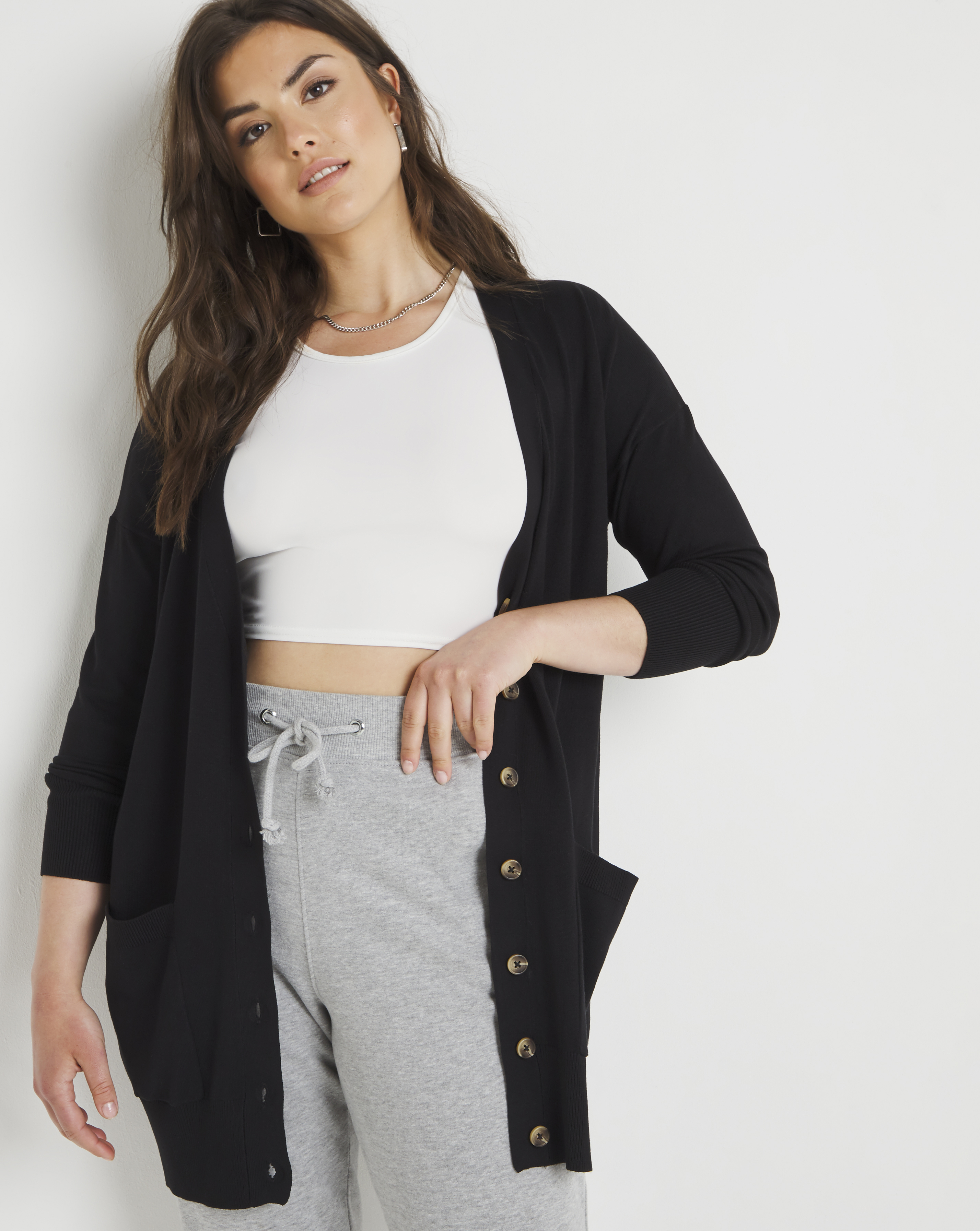 Black Boyfriend Cardigan | Simply Be