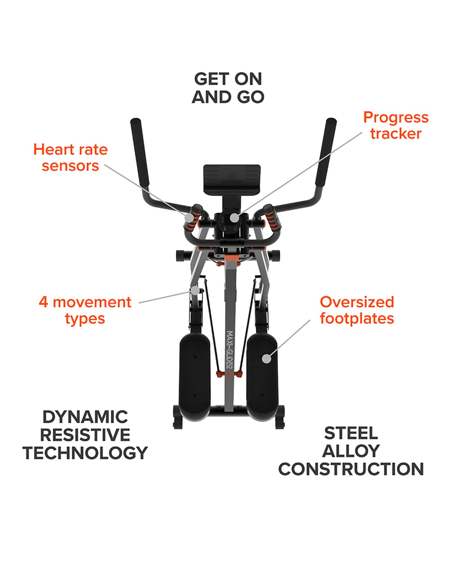 New Image Maxi-Glider 360, 10 In 1 Cross Trainer With Heart Rate