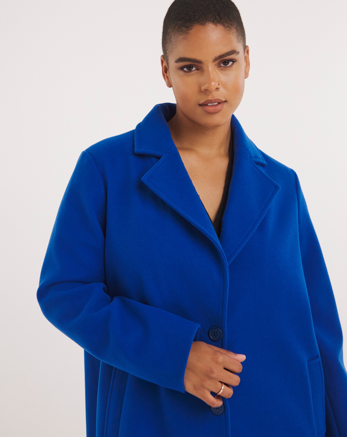 Bright blue hotsell wool coat