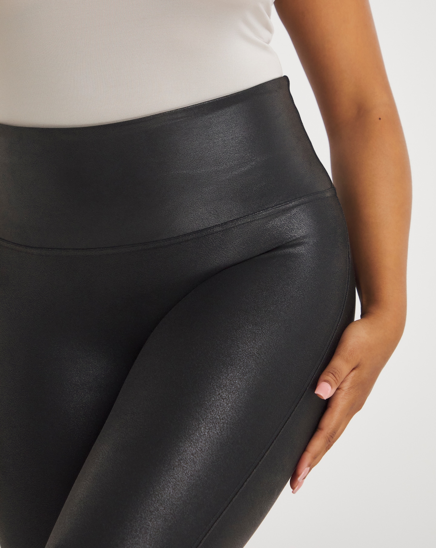 Spanx Medium Control Faux Leather Leggings Black