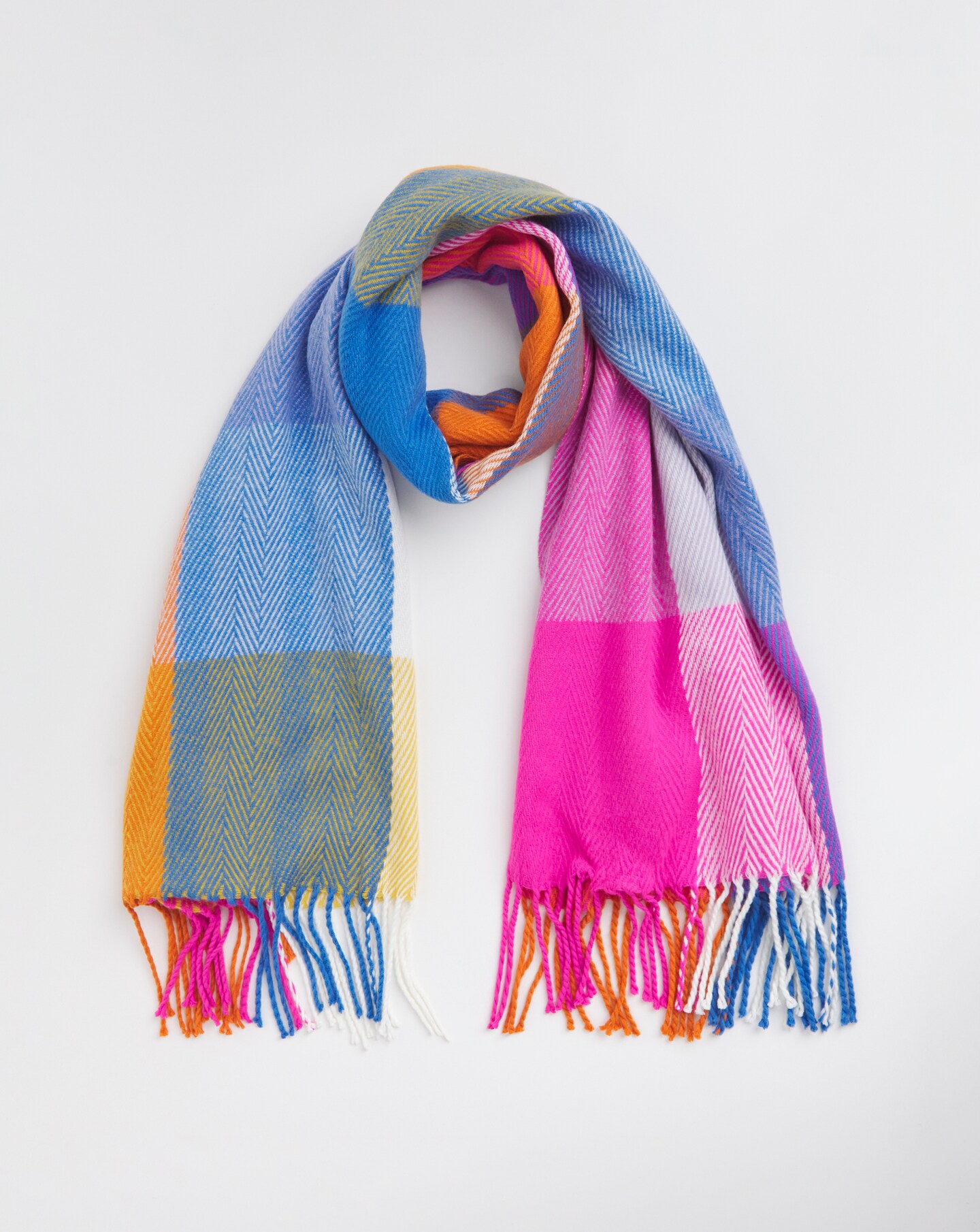 Herringbone Colour Block Scarf | Simply Be