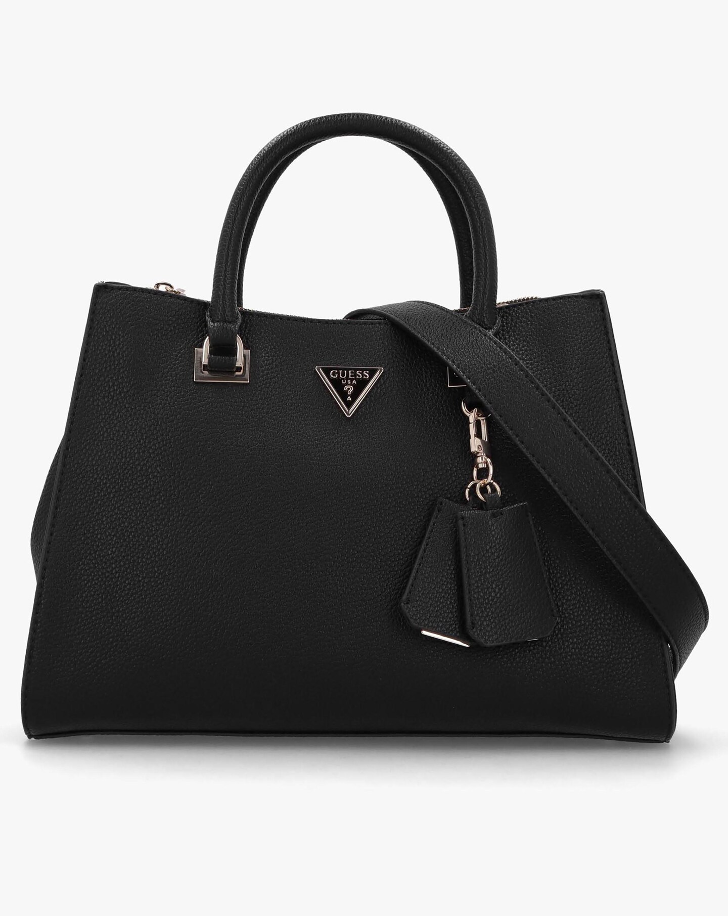 Guess Cresidia Black Society Satchel Bag Simply Be