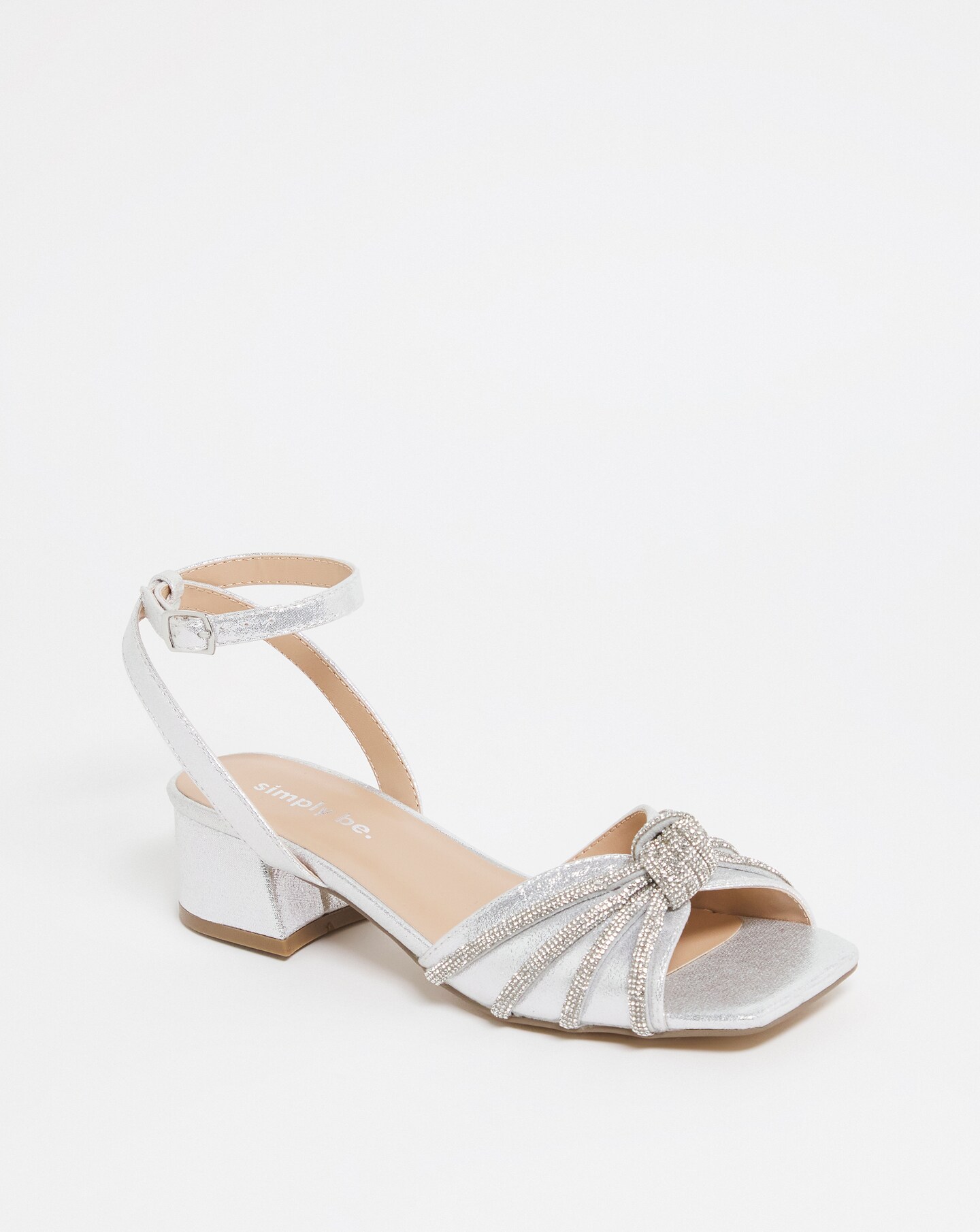 Diamante Low Heeled Sandals Wide Simply Be