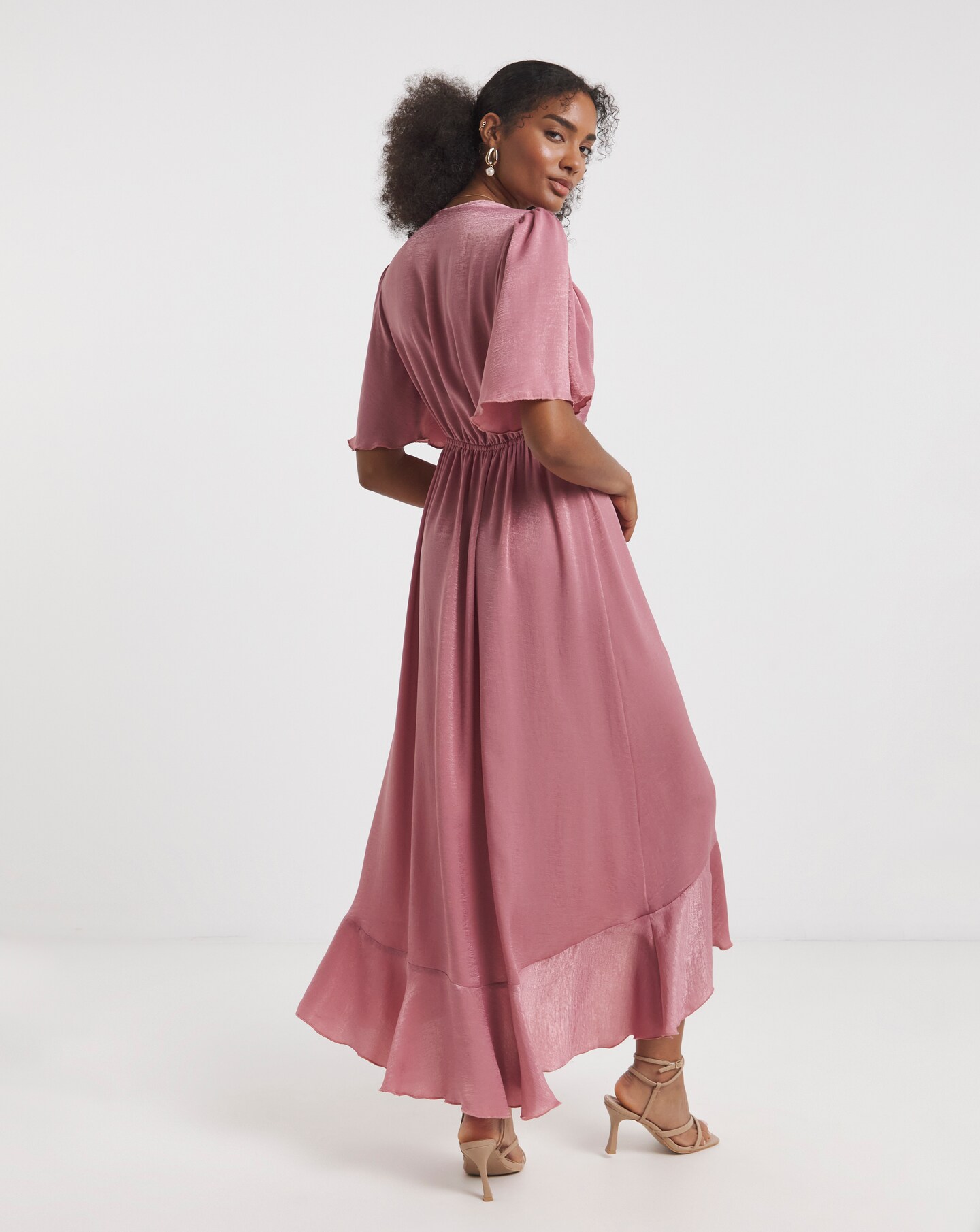 flounce london pink dress Flounce London Blush Midaxi Dress