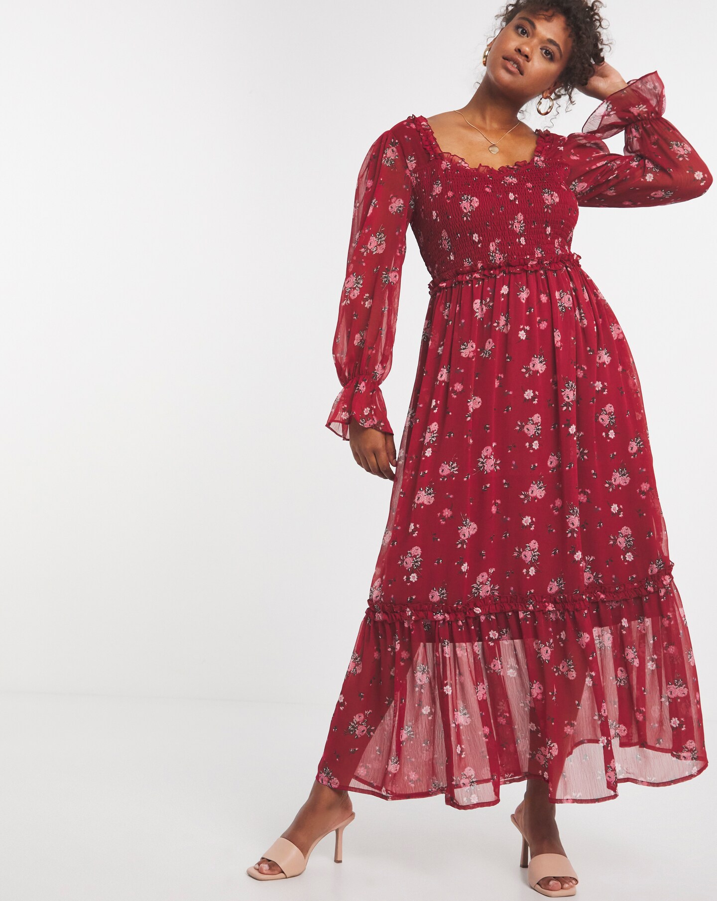 Sweetheart Tiered Chiffon Maxi Dress Simply Be