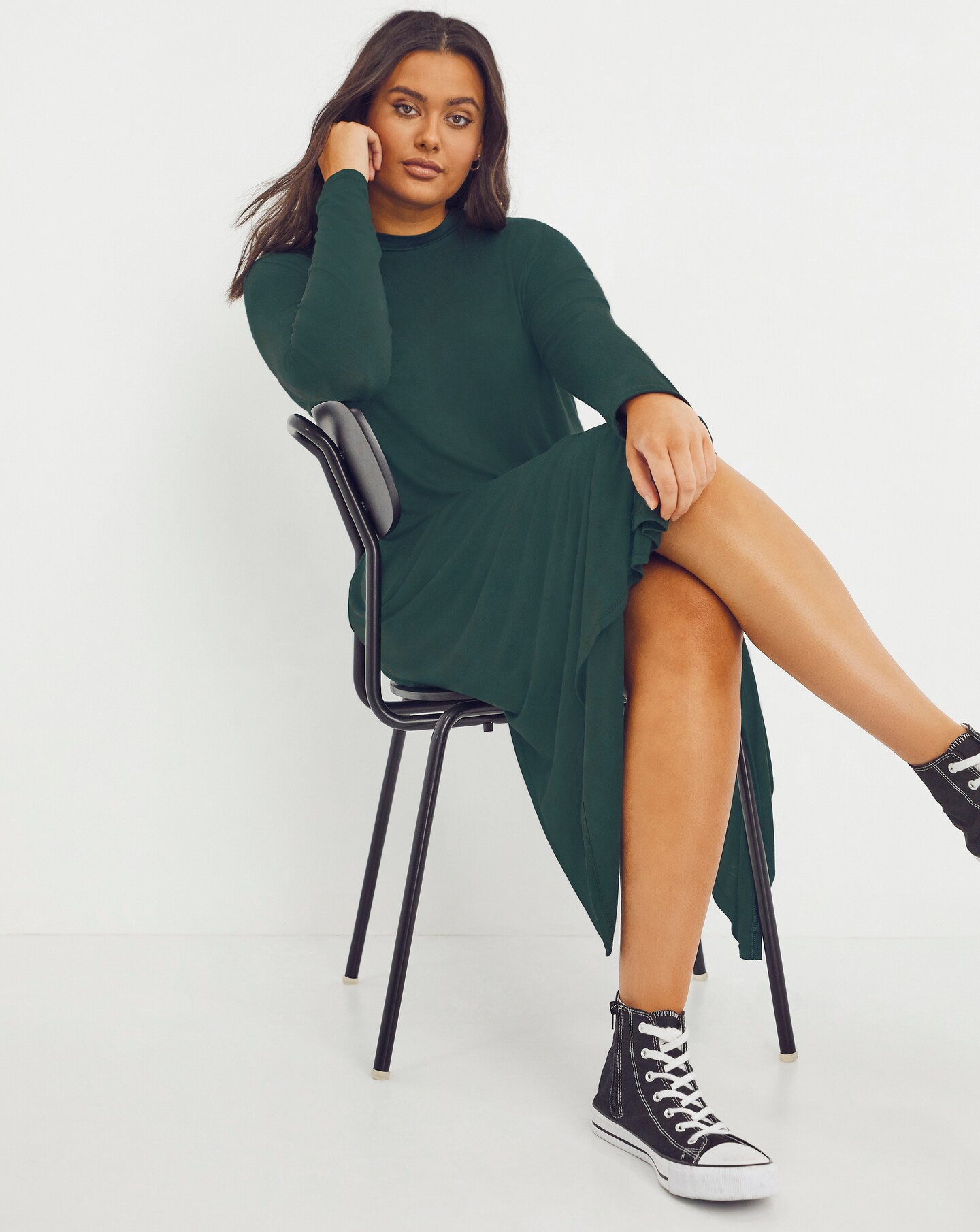 Side Split T-Shirt Midi Dress 