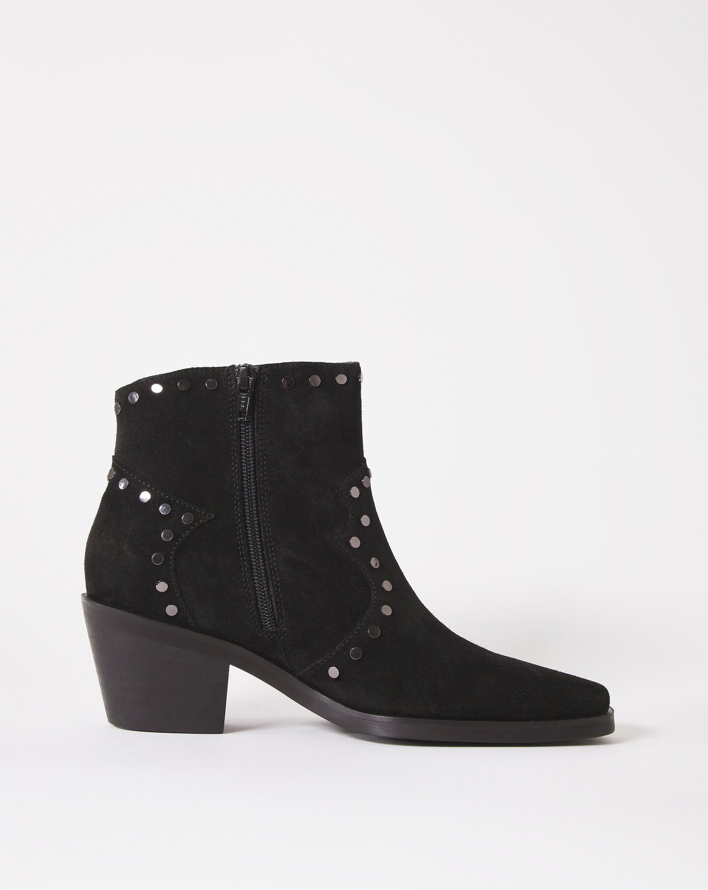 Black suede sales studded ankle boots
