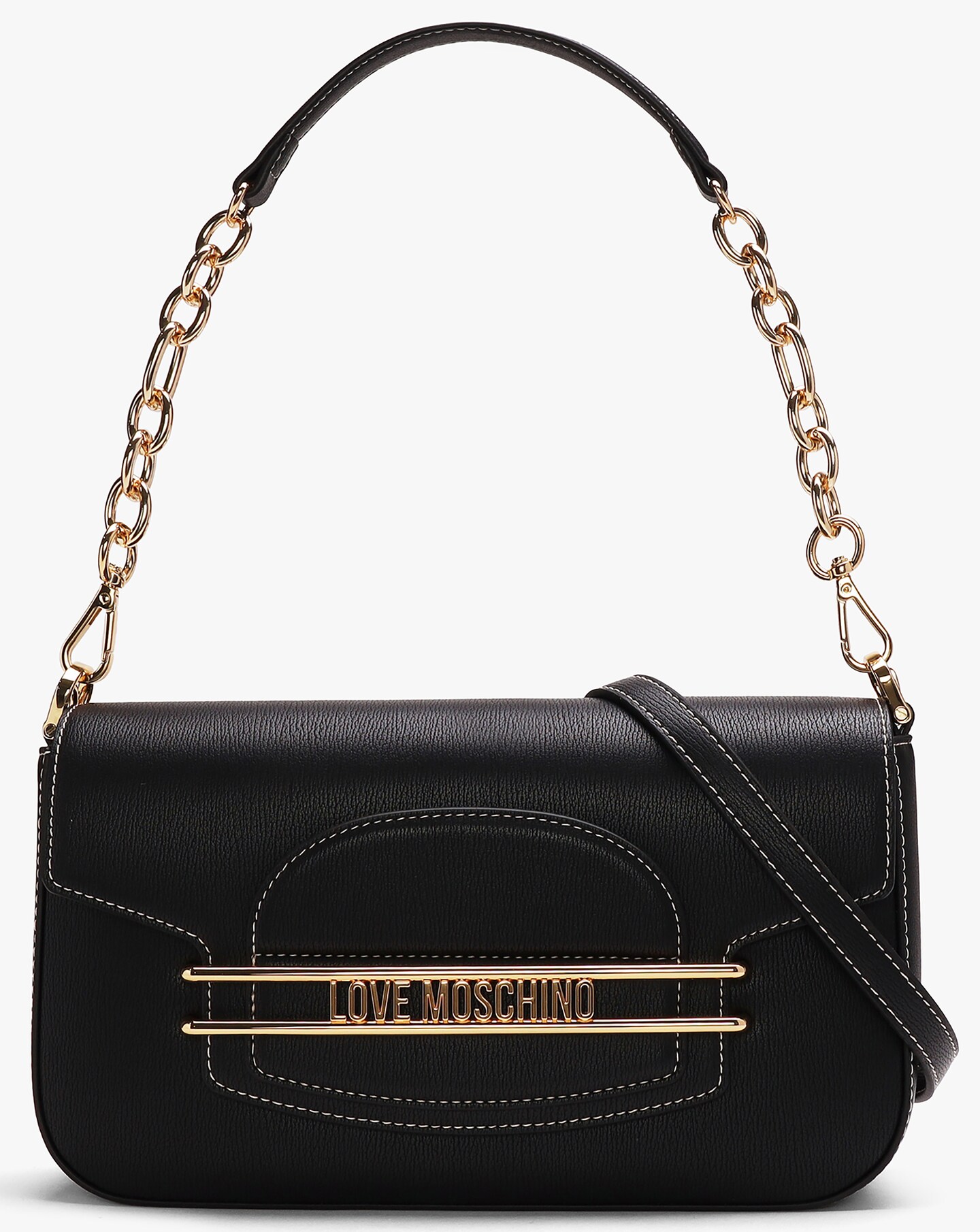 Love Moschino Infinity Love Black Front Flap Cross Body Bag
