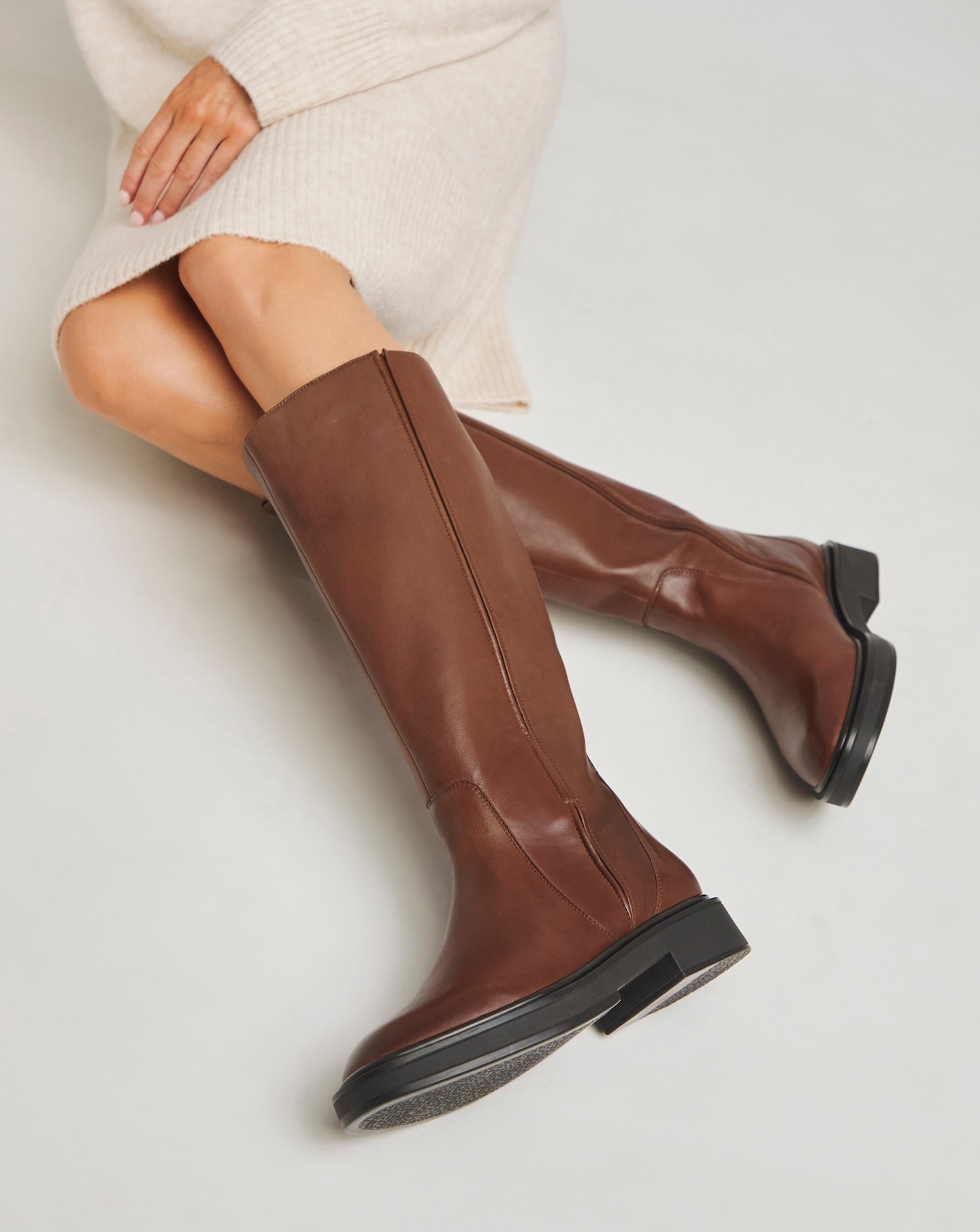 Knee High Flat Stretch Boots Ex Wide SC Simply Be